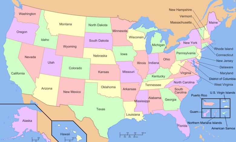 تصویر از لیست ایالت های آمریکا